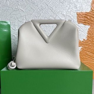 ★Japan!! Popular! Bottega Veneta Replica Point Top Handle Small Bag★Silver White boi87866