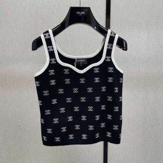 No.1 Popular Chanel Icon Logo Camisole Replica Black shz55871