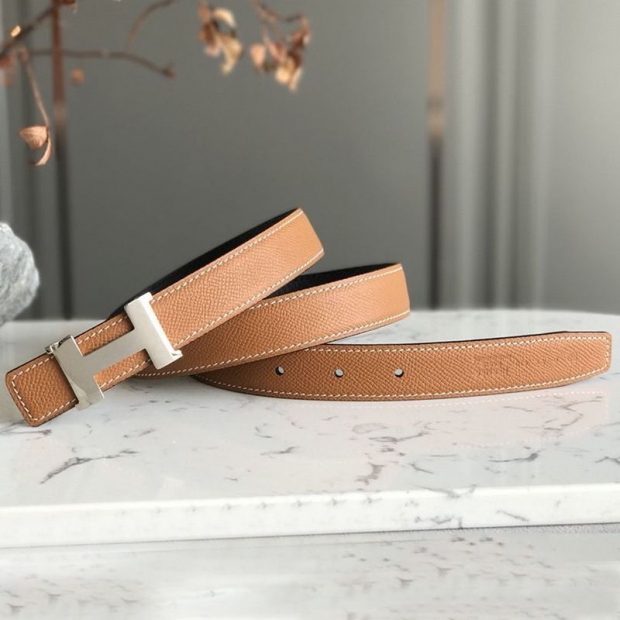 Spring/Summer New Arrivals★Hermes★Silver Ankle H Replica 25mm Reversible Belt erg55991