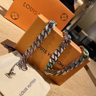 Very popular!! New color Louis Vuitton copy Collier chain links Patches Strass necklace vuf50254
