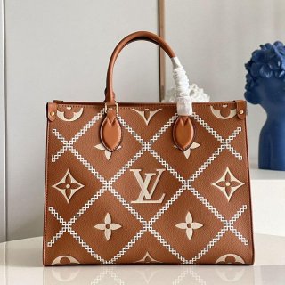 Eye-catching color Louis Vuitton On the Go MM Tote Bag Replica vur71087