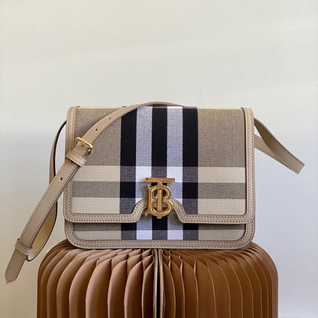 Cute Burberry Shoulder Bag Fake Medium Canvas Leather TB Bag Bah90264
