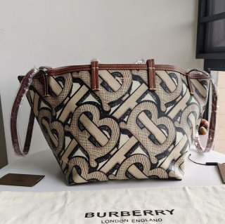 Rare Burberry Medium Check Canvas Beach Tote Replica 80398601
