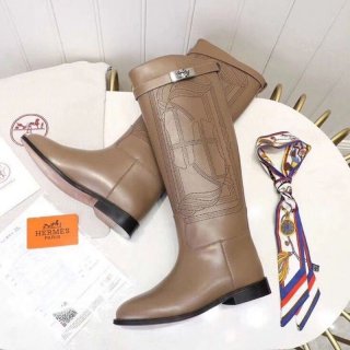 New Hermes Long Boots Copy Stitch Horse Tack Shoes Kelly ero16264