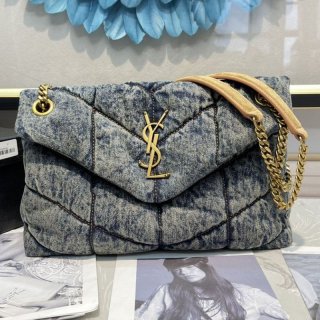 Free shipping Saint Laurent Lulu fake puffer medium bag quilted Saj72441