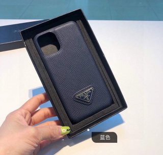 Free shipping Prada case replica Triangle Leather iPhone 12/Pro case pum41888