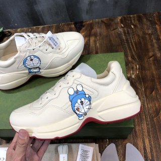 ★Popular in Japan! Gucci Lighton Children's Logo Leather Sneakers gud83373