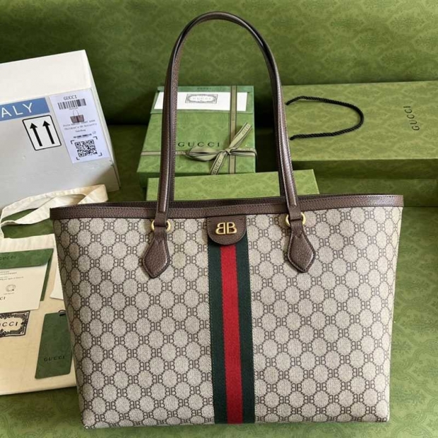 Popular Balenciaga x Gucci collaboration ☆ Limited edition HACKER medium tote bag gup30074