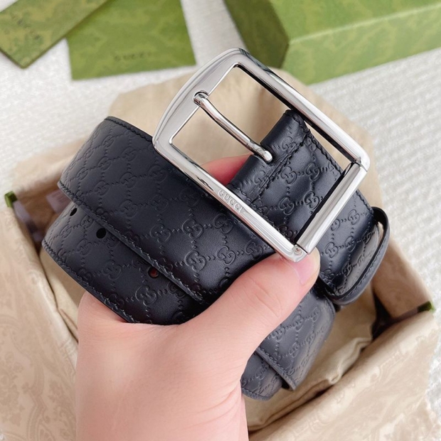21-22AW Gucci Belt Replica 449716 Dollar Calf Black 40mm gun80702