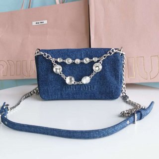 Miu Miu x Levi's Crystal Chain Shoulder Bag myz93772, Sold Out