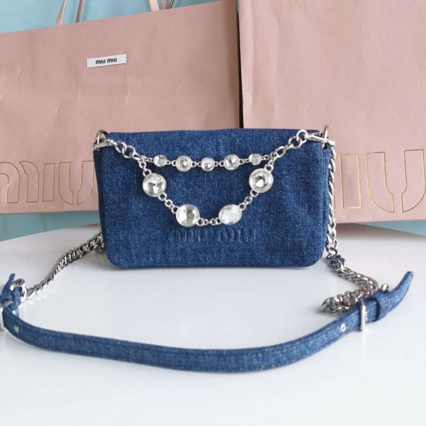 Miu Miu x Levi's Crystal Chain Shoulder Bag myz93772, Sold Out