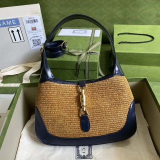 No.1 Popular Gucci Jackie 1961 Copy Straw Hobo Bag guy22176