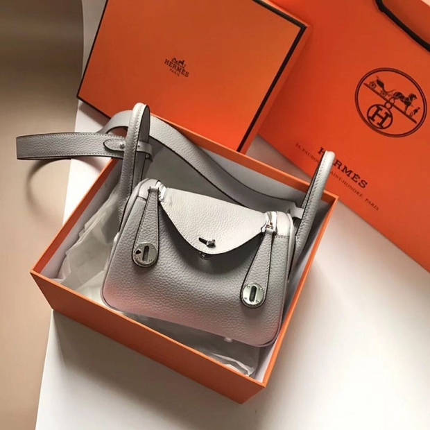 ☆Super popular☆Hermes Lindy Mini Verso Replica Swift Silver Hardware he26038