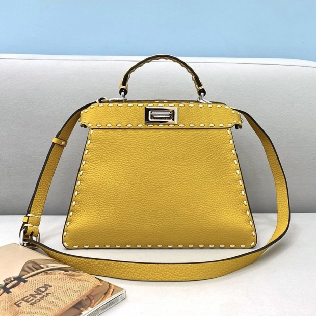Hard to find Fendi Peekaboo I See You replica small full grain leather bag fei35858