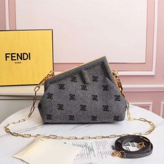 Sale New Fendi First Copy Medium Beige Flannel Bag Embroidery fei65960