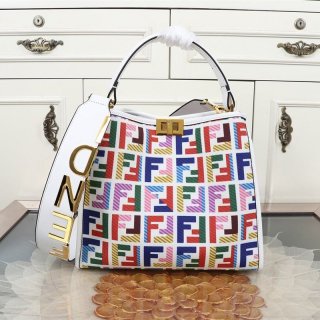 Rare color Fendi Peekaboo I See You fake medium FF canvas bag few53624