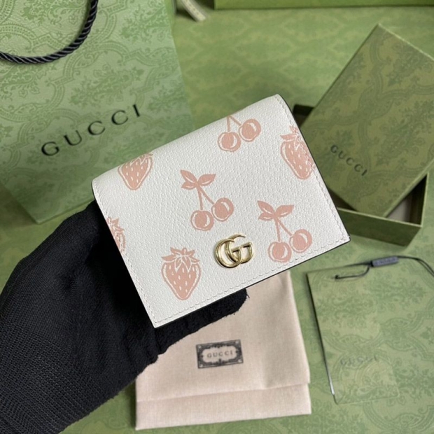 Free shipping [Gucci] GG Marmont Berry card case copy wallet gua44325