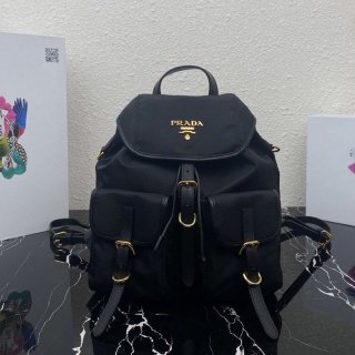 Popular classic Prada backpack replica nylon /VELA NERO pui01359