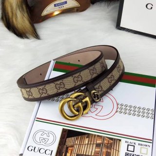 Rare color Gucci canvas GG pattern belt fake dark brown 3.5cm width gub81119