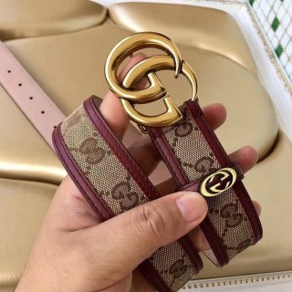 ☆Super popular☆Gucci replica canvas GG pattern belt, dark brown, 3.5cm width, gub50230