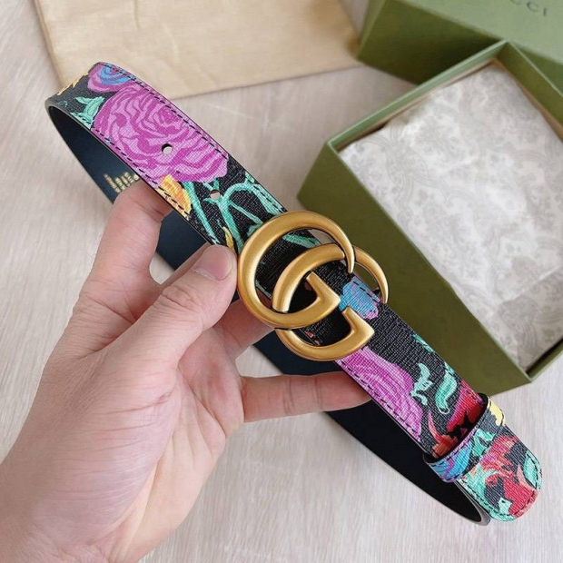 Gucci x Ken Scott Replica GG Marmont Leather Belt 3.0cm Width gup87428