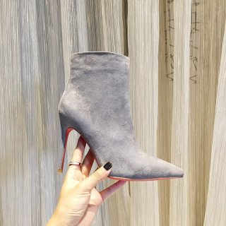Rare color Louboutin Lock Booty 100mm ankle boots with zip and studs Ruq72930