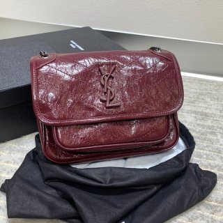 21AW New Saint Laurent Shoulder Bag Replica Niki Medium Crinkle Vintage Leather 2 Models 6331580EN04100