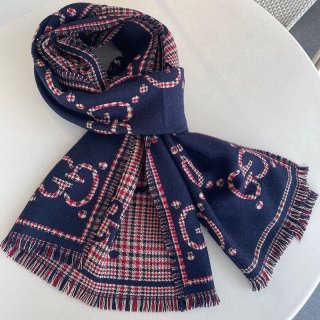 Very popular!! New color Gucci GG jacquard fake wool scarf gup73078