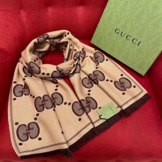 21AW New Arrival Gucci GG Wool Replica Glitter Jacquard Scarf/Muffler guc66310