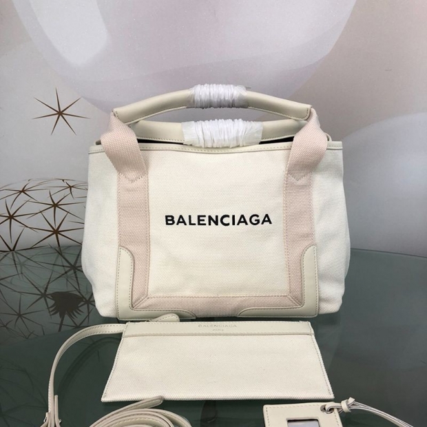 Love at first sight? Balenciaga Navy Cabas Replica XS 2WAY Tote Beige x Light Pink bav88981