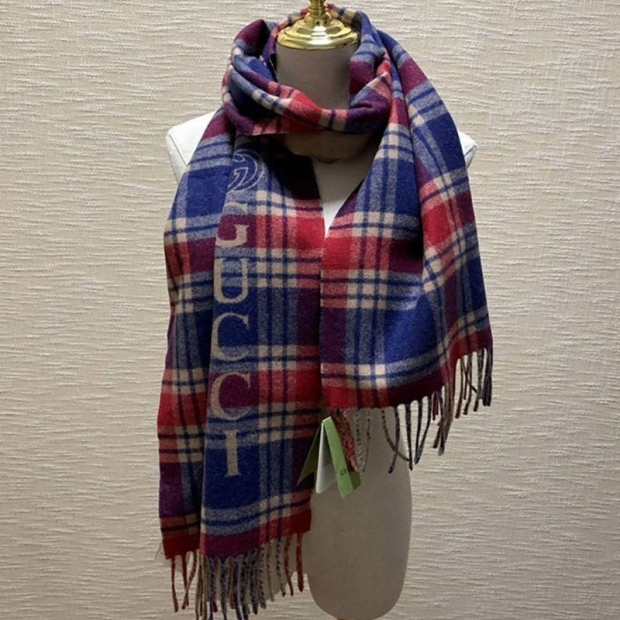 The hottest topic! Gucci check replica cashmere scarf guo40072