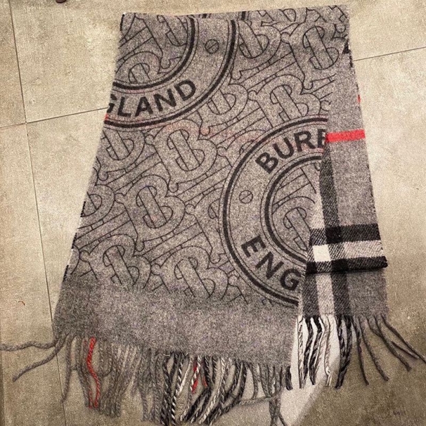 New Burberry Sale Reversible Check and Monogram Cashmere Scarf Bal83412
