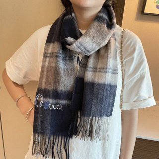 ★Japan!! Popular! Gucci Check Cashmere Scarf Replica gue45507