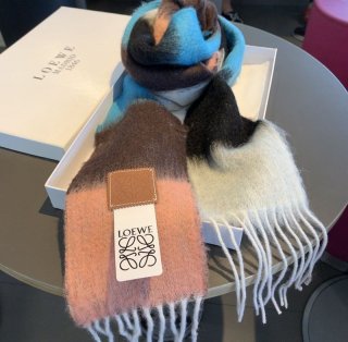Extremely rare! Loewe striped scarf copy (mohair) lof73003
