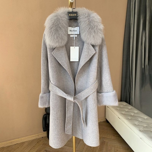 Max Mara Replica Pure Cashmere Coat Grey maw08120