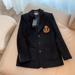 21AW New Saint Laurent Chesterfield Coat Replica Single Breasted Overcoat Saj41044
