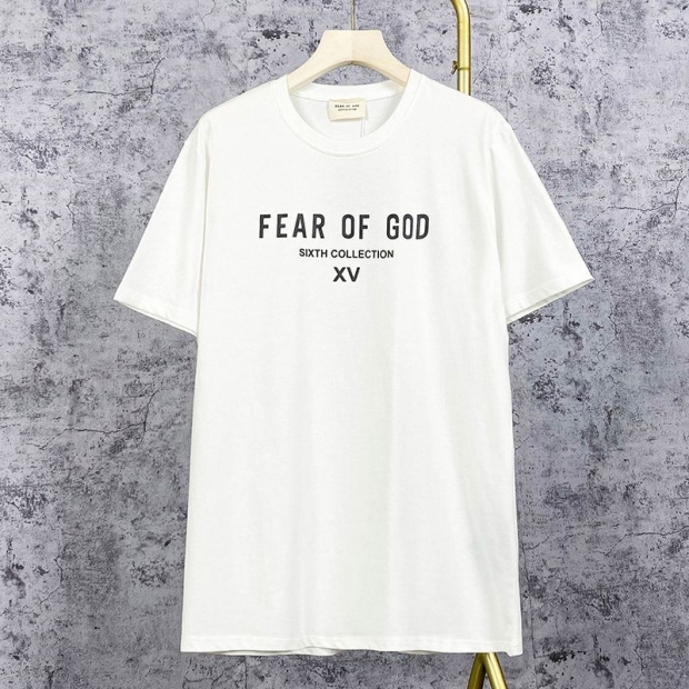 New Fear of God SIXTH COLLECTION T-shirt, fake, white, fib65369