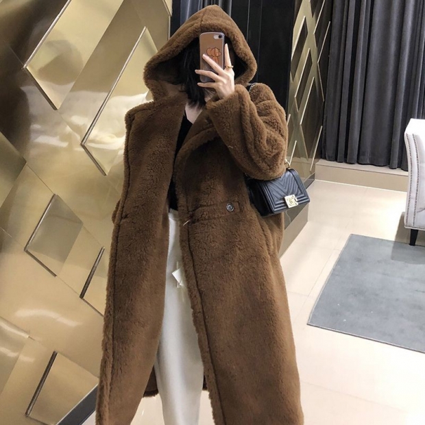 Free shipping Max Mara hooded teddy bear icon coat replica mas33895