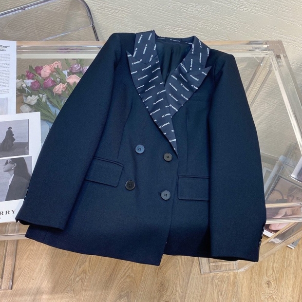 New on sale ◆ Jil Sander jacket replica ◆ Wool blend single-breasted tailored blazer Jit91089