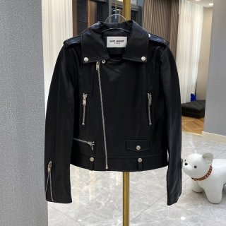 Saint Laurent Replica Denim Style Button Jacket in Smooth Leather Saf07012