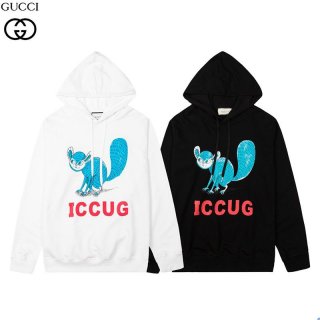 New for Autumn/Winter Gucci Freya Hartas Copy "ICCUG" Printed Hoodie gue56002