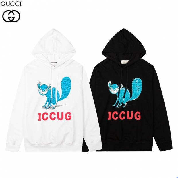 New for Autumn/Winter Gucci Freya Hartas Copy "ICCUG" Printed Hoodie gue56002