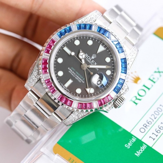 21AW New Rolex Replica GMT Master 2 Automatic 18K White Gold Men's Black 116759SARU2