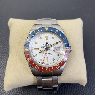 Rare Rolex Copy GMT Master Automatic Stainless Steel Men's White 1675
