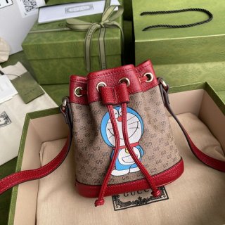 ★Popular in Japan!! Doraemon x Gucci★GG logo mini bucket bag copy Gucci Doraemon guf08986