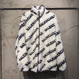 Hard to find Balenciaga ALLOVER LOGO soft jacket replica ◆ White ◆ bai53691
