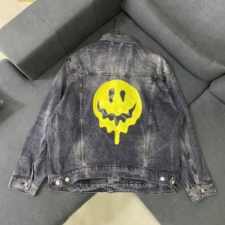 Classic Balenciaga copy Drip Peace Large Fit jacket ★ Stonewashed black denim bau61029
