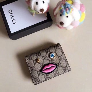 Very popular: Gucci card case replica GG Supreme Face wallet 431398 K05RG