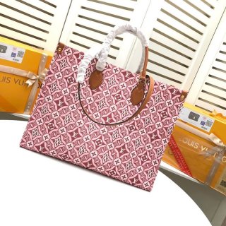 ☆Super popular☆Louis Vuitton On the Go GM Replica Bag M57185 Monogram Red