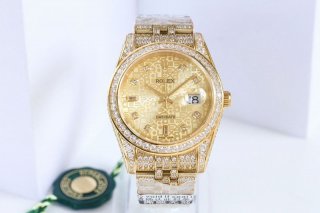 Rolex Replica Watch Datejust 41MM Champagne Diamond Bezel 18K roj46509